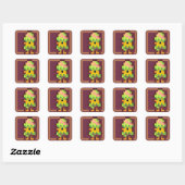 Easter egg Pixelart, Pixel Art Quadratischer Aufkleber (Blatt)