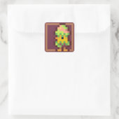 Easter egg Pixelart, Pixel Art Quadratischer Aufkleber (Tasche)