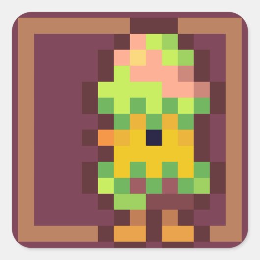 Easter egg Pixelart, Pixel Art Quadratischer Aufkleber (Vorderseite)