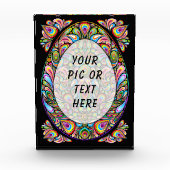 Easter Egg Psychedelic Design Fotoblock (Vorderseite)