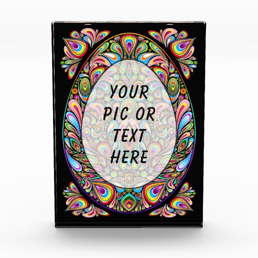 Easter Egg Psychedelic Design Fotoblock (Vorderseite)