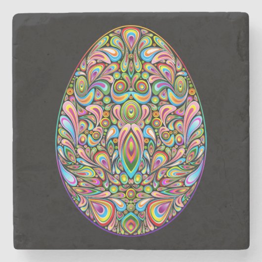 Easter Egg Psychedelic Design Kids Organic T-Shirt Steinuntersetzer (Vorderseite)