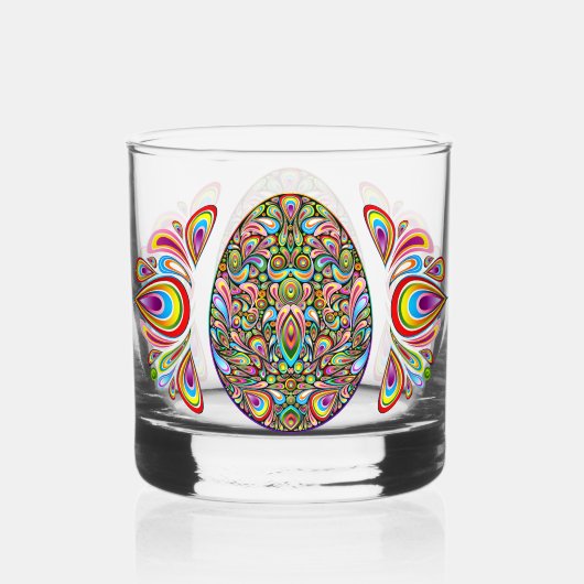 Easter Egg Psychedelic Design Kids Organic T-Shirt Whiskyglas (Vorderseite)