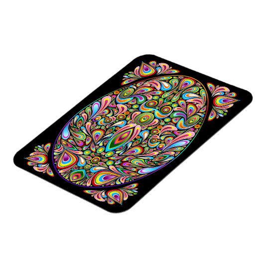 Easter Egg Psychedelic Design Magnet (Linke Seite)