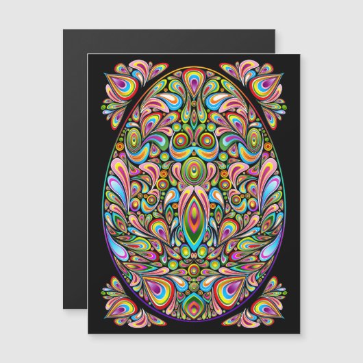 Easter Egg Psychedelic Design Magnetkarte (Vorne/Hinten)