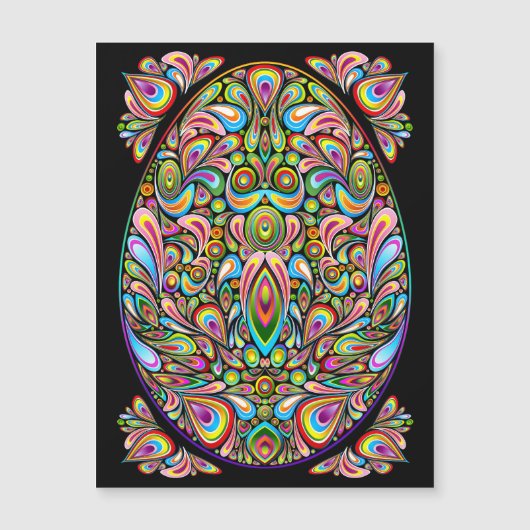 Easter Egg Psychedelic Design Magnetkarte (Vorderseite)