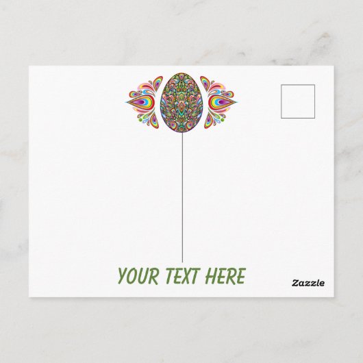 Easter Egg Psychedelic Design Postkarte (Rückseite)