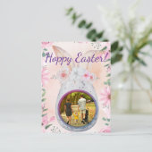Easter egg silver with photo postkarte (Stehend Vorderseite)