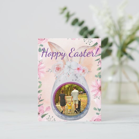 Easter egg silver with photo postkarte (Stehend Vorderseite)