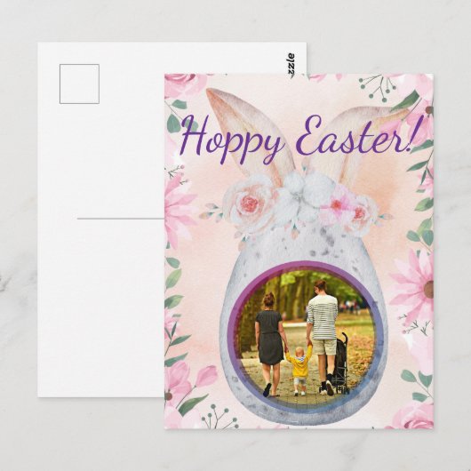 Easter egg silver with photo postkarte (Vorne/Hinten)