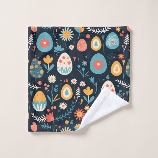 Easter Egg Spring Pattern Badhandtuch Set (Waschlappen)