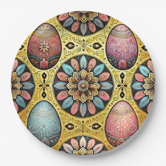 EASTER EGGS 3D ~ Decorated~ Pappteller (Vorderseite)
