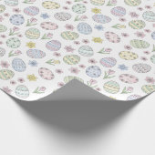 Easter Eggs and Flowers Pastel Colors Geschenkpapier (Ecke)