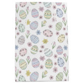 Easter Eggs and Flowers Pastel Colors Mittlere Geschenktüte (Vorderseite)