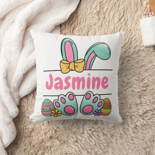 Easter Eggs Bunny Name Kissen (Decke)