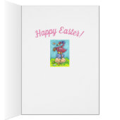 EASTER EGGS, CUTE PINK FLAMINGO, BUNNY Verse CARD (Innen (Rechts))
