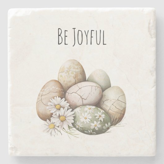 Easter Eggs Daisy Flowers  Steinuntersetzer (Vorderseite)