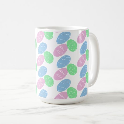 Easter Eggs Doodles  Kaffeetasse (VorderseiteRechts)