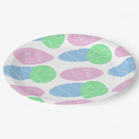 Easter Eggs Doodles  Pappteller (Schrägansicht)