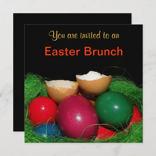 Easter eggs Easter Party Invitation Card Einladung (Vorne/Hinten)