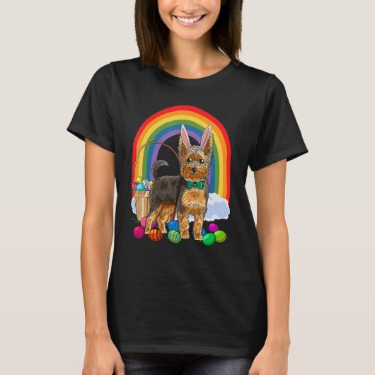 Easter Eggs Yorkshire Terrier Bunny Yorkie Dog T-Shirt (Vorderseite)