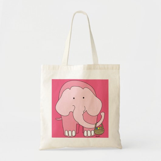 Easter Elephant Egg Basket Tote Tragetasche (Vorne)
