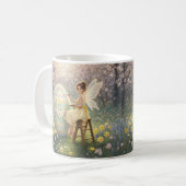 Easter Fairy Painting Egg Spring Kaffeetasse (Vorderseite Links)