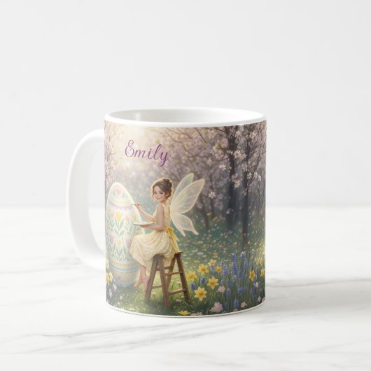 Easter Fairy Painting Egg Spring Name Kaffeetasse (Vorderseite Links)