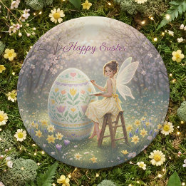 Easter Fairy Painting Egg Spring Pappteller