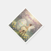 Easter Fairy Painting Egg Spring Serviette (Ecke)