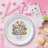 Easter Family Gathering Colorful Pappteller (Party)