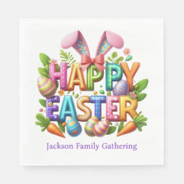 Easter Family Gathering Colorful Serviette