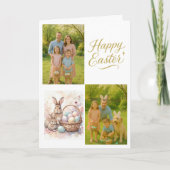 Easter Family Photo Collage Folded  Feiertagskarte (Vorderseite)
