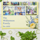 Easter Family Photo Collage Spring Flowers Yellow Geschirrtuch (Gefaltet)
