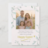 Easter Family Photo with Greenery  Karte (Vorderseite)