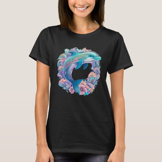 Easter festive Illustration with charming Dolphin  T-Shirt (Vorderseite)