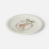 Easter Floral Bunny Egg Hunt Pappteller (Schrägansicht)