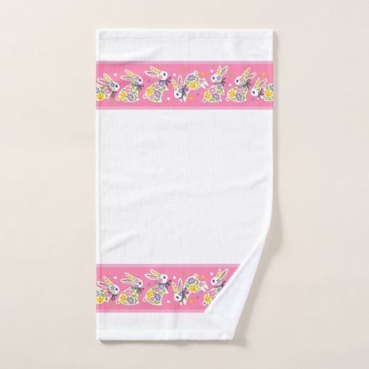 Easter Floral Rabbits Badhandtuch Set (Handtuch)