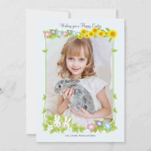 Easter Frame Foto Holiday Card Feiertagskarte (Vorderseite)