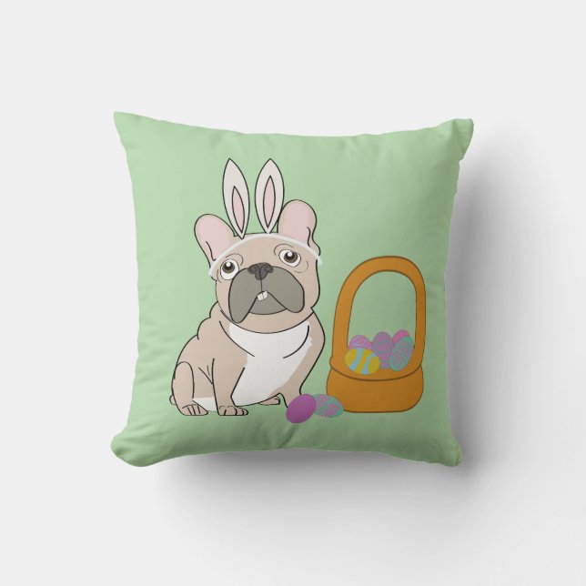 Easter French Bulldog Kissen (Vorderseite)