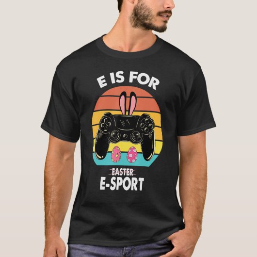 Easter Gamer Boy E is for Esports Easter Ref T-Shirt (Vorderseite)