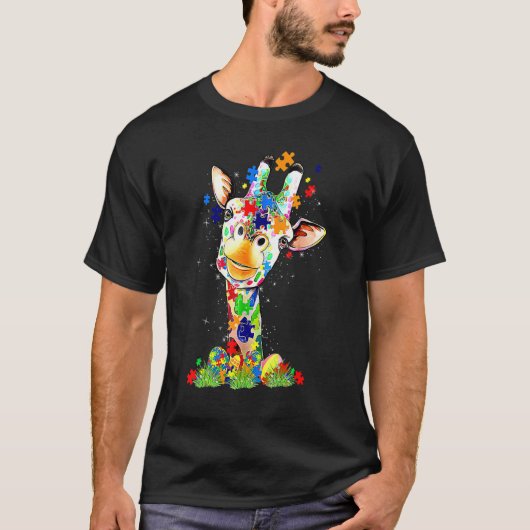 Easter Giraffe World Autism Awareness Day T-Shirt (Vorderseite)