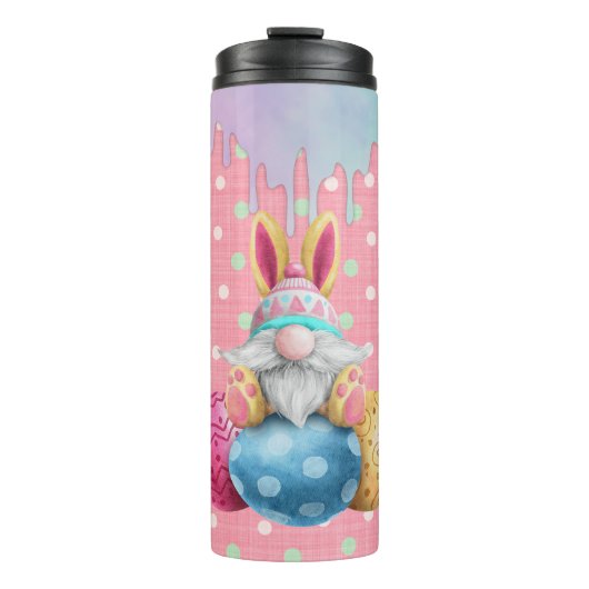 Easter Gnome Polkadot Eggs Icing Drips Thermosbecher (Vorderseite)