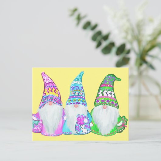 EASTER GNOMES POSTKARTE (Stehend Vorderseite)