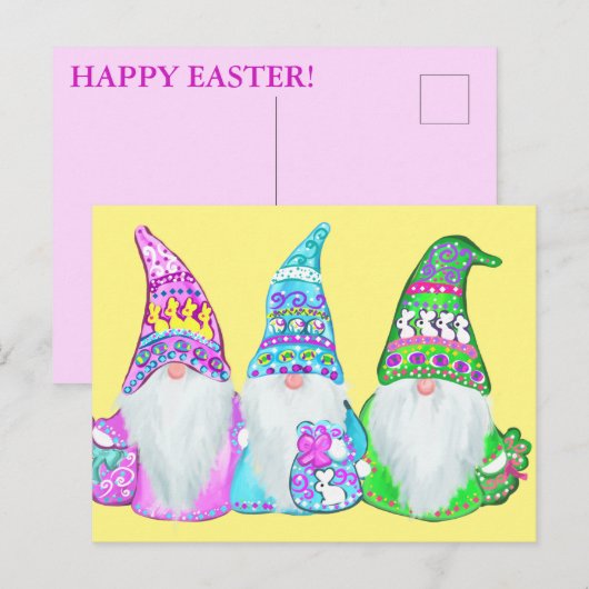 EASTER GNOMES POSTKARTE (Vorne/Hinten)