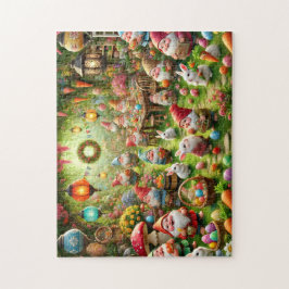 Easter Gnomes Whimsical Spring Garden Party Puzzle