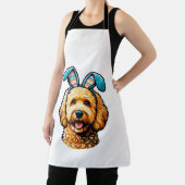 Easter Goldendoodle Dog Wearing Bunny Ears, Easter Schürze (InSitu)