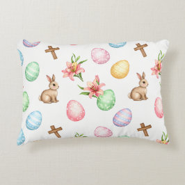 Easter Grace – Seamless Pastel Bunny & Cross Patte Dekokissen