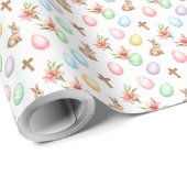 Easter Grace – Seamless Pastel Bunny & Cross Patte Geschenkpapier (Rolleneckpunkt)