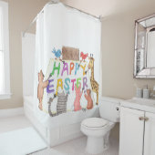 Easter Greeting Painted by Animals Duschvorhang (Beispiel)